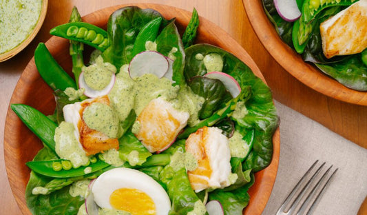 Alaska Halibut Green Goddess Salad - Net To Table Seafoods