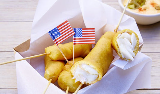 Crispy Cod Corndogs with Spicy Chili Cheese Sauce - Net To Table Seafoods