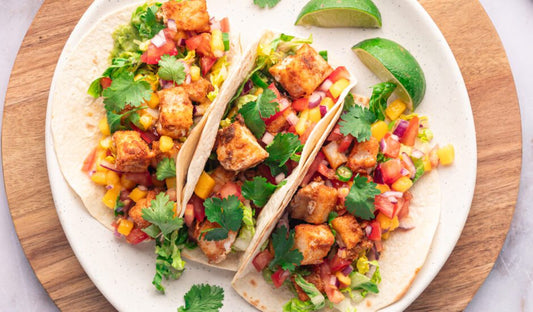 Mango Salsa Cod Tacos with Cilantro & Guacamole - Net To Table Seafoods