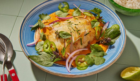 Pan-Roasted Alaska Sablefish (Black Cod) with Herbs and Coconut Chili Jam - Net To Table Seafoods