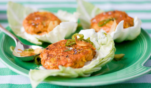 Wild Alaska Sockeye Salmon Cakes with Spice Turmeric Garlic - Net To Table Seafoods