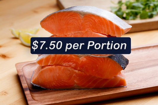 Alaskan Salmon Portion Box (30 lbs @ 19.99/lb)
