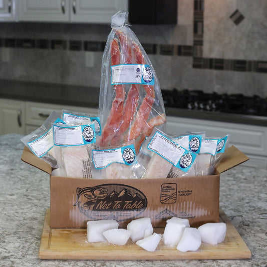 Alaskan Halibut & King Crab Leg Combo Subscription Box - Net To Table Seafoods