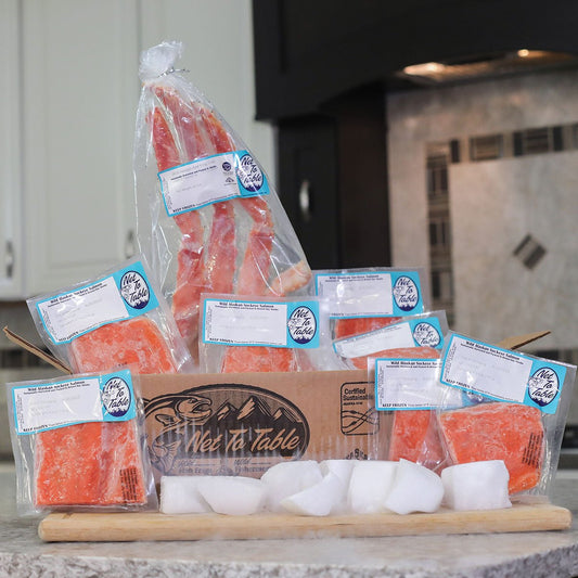 Alaskan Sockeye Salmon & King Crab Leg Combo Subscription Box - Net To Table Seafoods