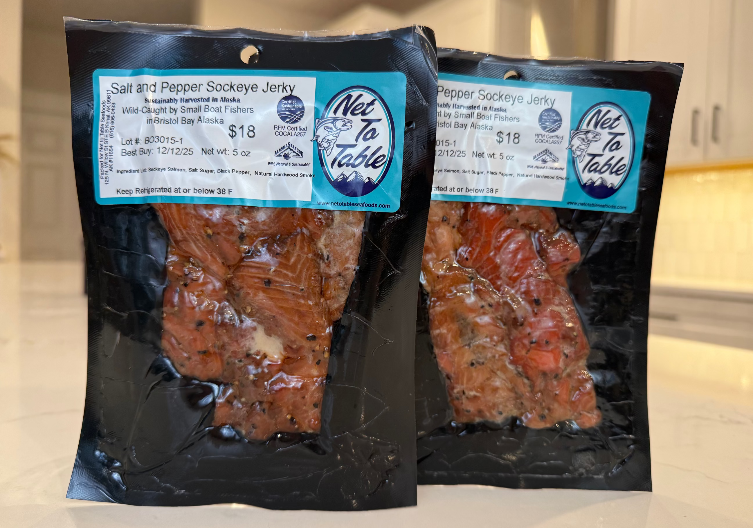 Two 5oz Smoked Sockeye Jerky Packs