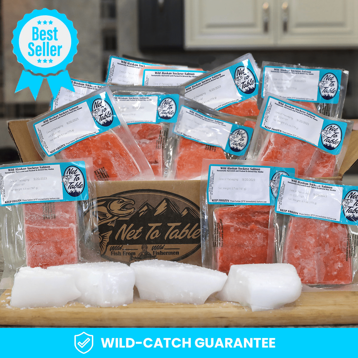 Wild - Caught Alaskan Salmon Box - Net To Table Seafoods